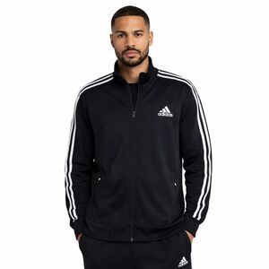 ADIDAS Tricot Track Jacket Mens Size 2XL Black/White Stripes Full Zip Up Pockets